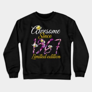 Awesome since 1967 Tee 55 Year Old Floral 55th Birthday Crewneck Sweatshirt